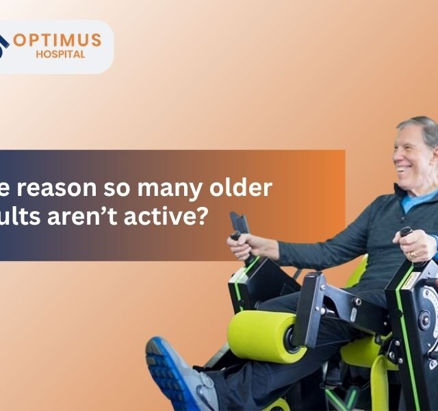"Older adult using exercise equipment at Optimus Hospital in Gurgaon promoting senior fitness"