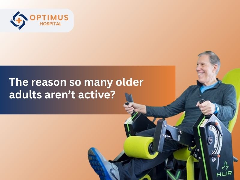 "Older adult using exercise equipment at Optimus Hospital in Gurgaon promoting senior fitness"