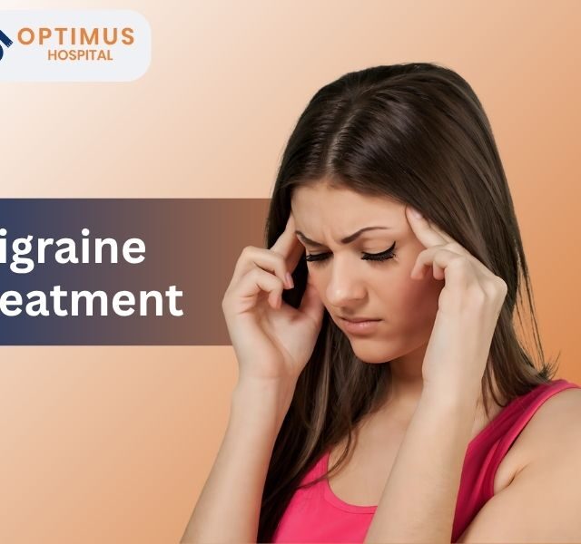 Woman suffering from migraine pain – Migraine Treatment at Optimus Super Specialty Hospital in Gurgaon, Haryana