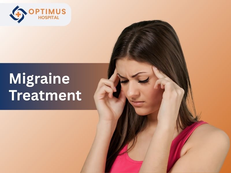 Woman suffering from migraine pain – Migraine Treatment at Optimus Super Specialty Hospital in Gurgaon, Haryana