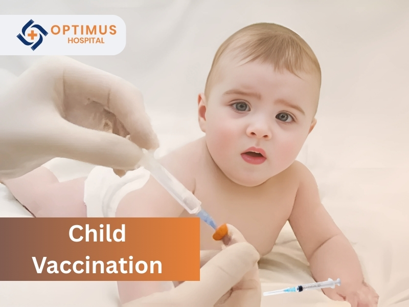 Baby receiving immunization – Child Vaccination in Gurugram at Optimus Super Specialty Hospital